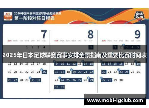 2025年日本足球联赛赛事安排全景指南及重要比赛时间表
